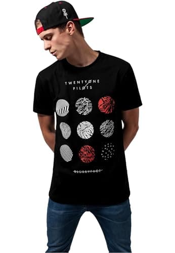 Image of MERCHCODE Men's Twenty One Pilots Pattern Circles Tee T-Shirt, Black, XS