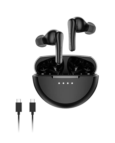 Image of Belkin SoundForm Rhythm ANC True Wireless Earbuds with Built-in Microphone, USB C Fast Charging, 28H Battery Life, IPX5 Water Resistance, Bluetooth Earbuds for iPhone, Galaxy, Pixel, etc. - Black