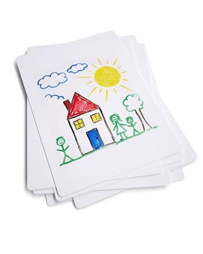 Image of Show-me - A4 Mini Whiteboards | Plain Drywipe Boards | Lightweight 0.5mm Super-Flexible Design | Portable Classroom and Study Essential for School Use, Pack of 10