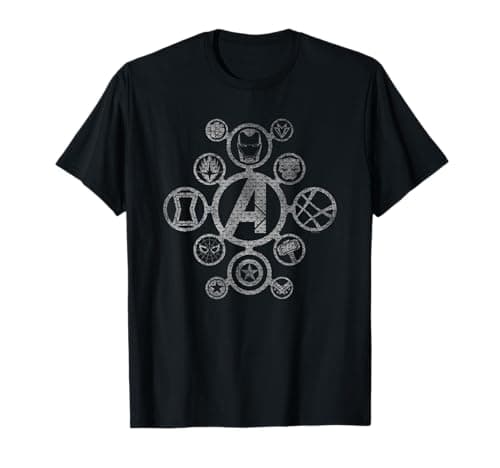Image of Avengers Infinity War Distressed Metal Icons T-Shirt