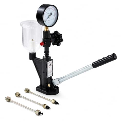 Image of KATSU Tools Diesel Injector Nozzle Pressure Tester 0–600 Bar / 0–8700 PSI – Fuel Injector Pop Tester Kit with Dual Scale Gauge, Hand Pump & Transparent Reservoir for Diesel Engines, Model 449949