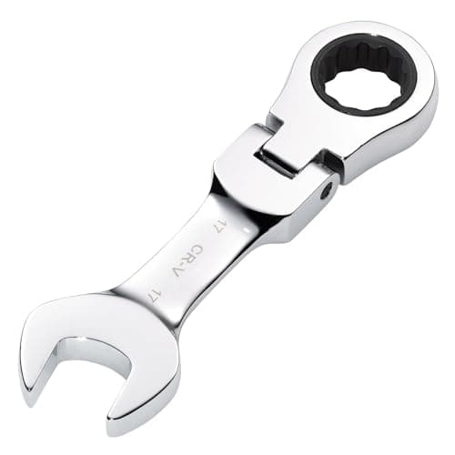 Image of Draper 27977 HI-TORQ Metric Stubby Flexible Head Ratchet Combination Spanner, 17mm