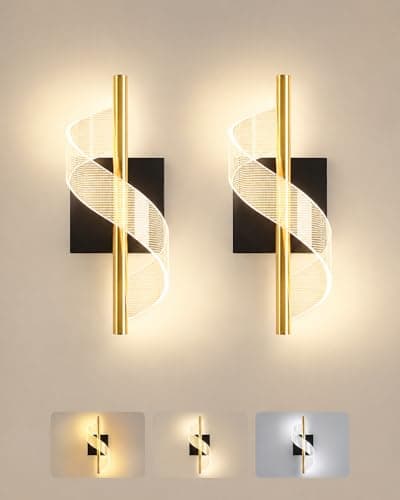 Image of T-SUNUS Rechargeable Wall Lights Set of 2, Battery Operated Wall Sconces 10000mAh, Wireless No Drilling Wall Lights with Remote, Dimmable 3 Color LED Wall Lights for Bedroom Living Room Hallway