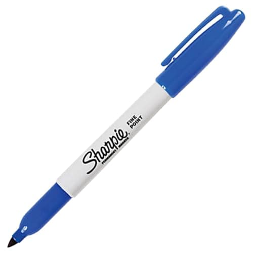 Image of SHARPIE Fine Point Blue Permanent Marker - Permanent Markers (Blue, Fine Point, Multicoloured, Fine, Metal, Paper, Plastic)