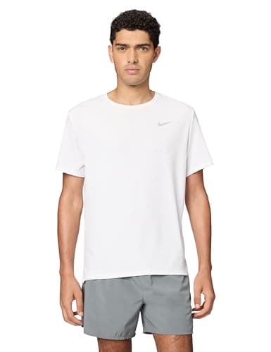 Image of Nike DV9315-100 M NK DF UV Miler SS T-Shirt Men's White/Reflective SILV Size M
