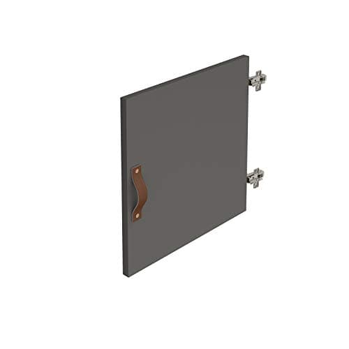 Image of Mr Office Storage unit insert - cupboard door with leather strap handle, Onyx Grey