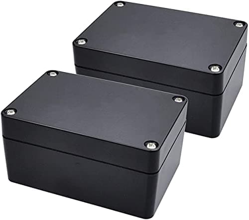 Image of Therlan 2 Pack Black Waterproof Plastic Project Box ABS IP65 Electronic Junction box Enclosure 100 x 68 x 50 mm