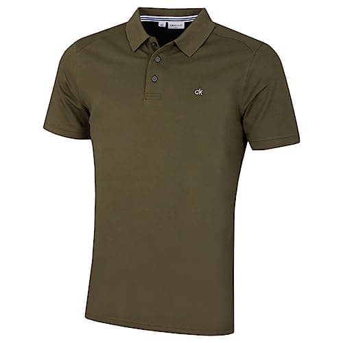 Image of Calvin Klein Mens Campus Polo Shirt - Olive Green - L