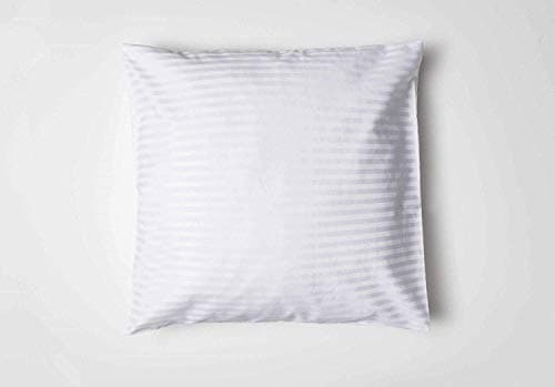 Image of Belledorm 540 Thread Count 100% Egyptian Cotton Satin Stripe Continental Square Pillow Case in White 65cm x 65cm
