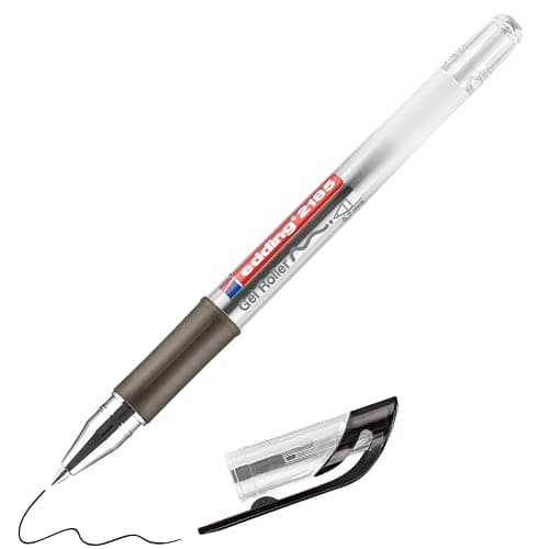 Image of edding 2185 gel roller - black - 1 pen - 0.7 mm - gel pen for writing, drawing, colouring mandalas, bullet journals - black gel pen, colour gel pen