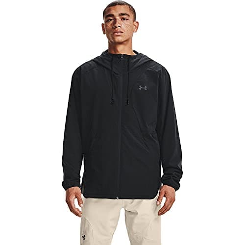 Image of Under Armour Mens Woven Windbreaker Jacket - Black - XL