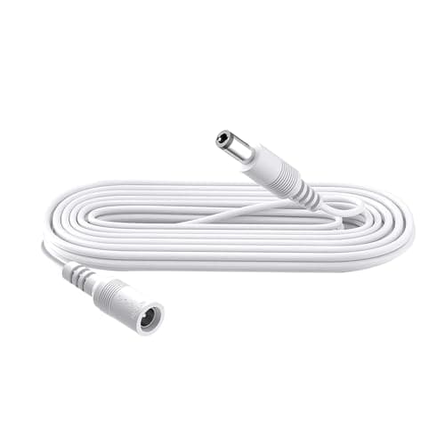 Image of Security-01 2m Extension Cable, Plug 5.5mm x 2.1mm, DC 5V 6V 9V 12V 24V Power Adapter Extension Cord, for CCTV Camera, IR illuminator, Printer, LED Strip, White