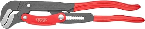 Image of KNIPEX Pipe Wrench S-Type with Fast Adjustment Grey Powder-Coated with Plastic Coating 420 mm, 83 61 015