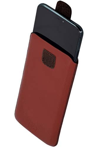 Image of Favory Case Compatible with Alcatel 20.19g 2019G Genuine Leather Protective Case (Flap with Pull-Up Strap) in Brown