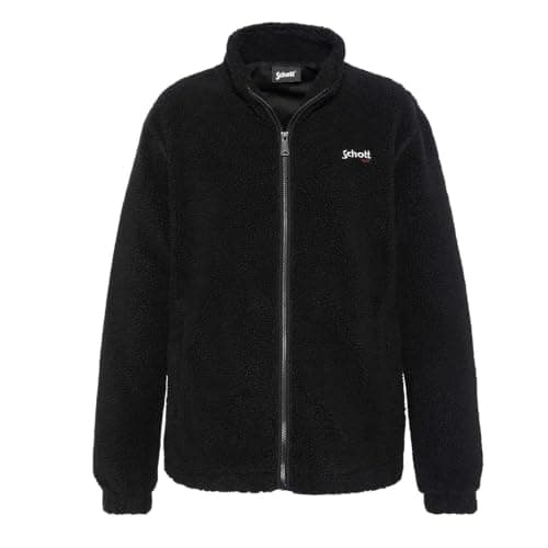 Image of Schott Fleece outer zip vest, Black, S
