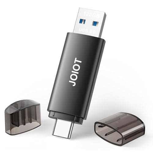 Image of JOIOT 128GB USB Flash Drive Dual-Interface USB-A&USB-C 3.0 Memory Stick USB C Thumb Drive, Phone External Data Storage Datatraveler Compatible with Android, Phone and PC, Black