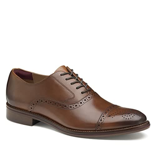 Image of Johnston & Murphy Men's Conard 2.0 Cap Toe Dress Shoe, Tan Full Grain, 9 Wide