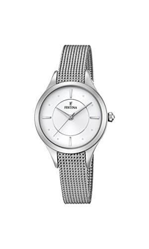 Image of Festina MADEMOISELLE Women's Quartz Watch with Silver Dial Analogue Display and Silver Stainless Steel Bracelet F16958/1