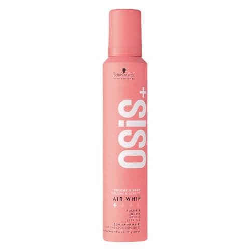 Image of Schwarzkopf Professional OSiS Air Whip Hair Mousse For Straight Wavy Curly Hair Heat Protection Strengthening Caring Formula Moisturizing Light Hold 200 ml