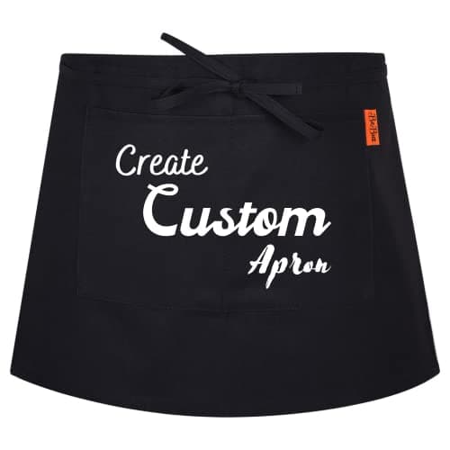 Image of Be Buz Personalised Short Apron Customised Half Waist Aprons Printed Aprons for Men Women Waitress Bar Pub Novelty Chef Gift for Her Him Dad