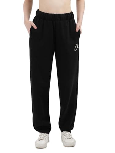 Image of Calvin Klein Jeans Women's Trousers Regular Track, Black Ck, M