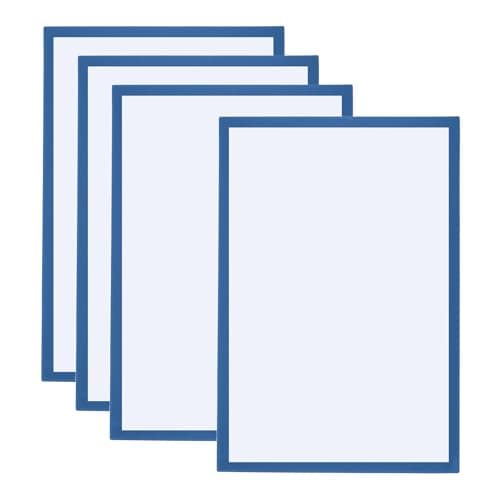 Image of Patikil A3 Magnetic Picture Frame, 4 Pack Self Adhesive Display Frame Reusable Double Sided for Refrigerator Window Wall Photo Artwork, Light Blue