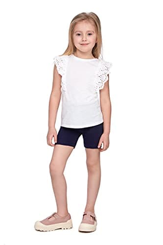 Image of SOFTSAIL Girls Leggings Cycling Shorts Short Cotton Sport Dancing Gymnastic Breathable Comfy Stretchable Navy 3-4 Years