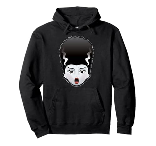 Image of Universal Monsters Bride Of Frankenstein Cartoon Mask Pullover Hoodie
