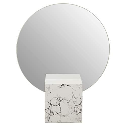 Image of Premier Housewares Wall Mirror With Base Bathroom Mirrors With Nordic Marble Effect Mirror Wall White Bathroom Block Styles Free Standing Mirrors With Sleek Design/Garden 10 x 31 x 25
