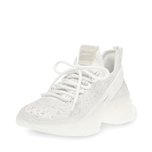 Image of Steve Madden Women's Maxima Trainers, White Pearl, 7 UK