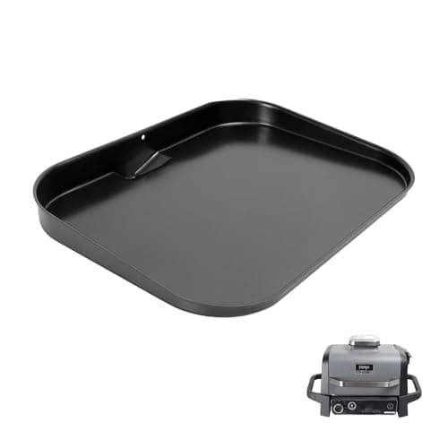 Image of WELL GRILL Non-Stick Griddle Plate for Ninja Woodfire OG700 Series Grills, OG701UK, OG751UKAMZ, Cast Iron BBQ Flat Grill Plate with Oil Hole for Ninja Woodfire Outdoor Grill Accessories, Insert