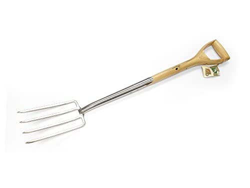 Image of Greenman Border Fork Narrow Stainless Steel Heavy Duty Ash Handled 100cm x 14cm