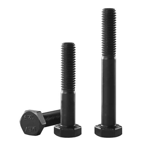 Image of YIIFLY M8x 55mm Hex Head Screws Bolts, M8x1.25 bolt, 12.9 Grade Alloy Steel, Hexagon Head Bolts, Black Oxide Finish, Half Thread,Quantity 10