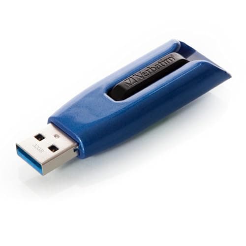 Image of VERBATIM Store 'n' Go V3 MAX USB-Stick - USB-3.2 Gen 1 - 32GB - memorystick with sliding-mechanism - SuperSpeed-interface - external storage for laptop notebook & co - blue/black