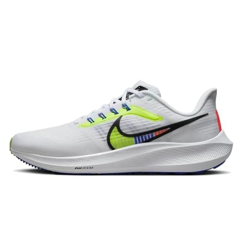 Image of NIKE Air Zoom Pegasus 39 Men's Trainers DX1627 (White/Black/Racer Blue/Volt 100) UK 9 (EU 44)
