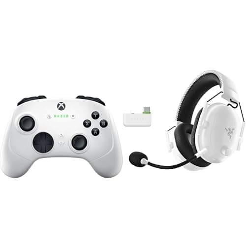Image of Razer Wolverine V3 Pro + BlackShark V2 Pro (Xbox Licensed) - (HyperSpeed Wireless, Mecha Tactile Action Buttons, Anti-drift Hall Effect analog thumbsticks, haptic vibrations) White