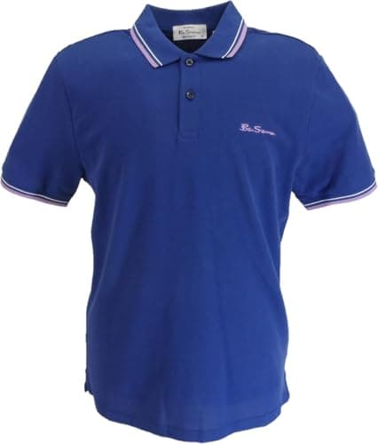 Image of Ben Sherman Men's Signature 100% Cotton Polo Shirt (UK, Alpha, XL, Regular, Regular, Blue Ink)