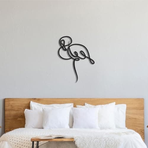 Image of Flamingo Metal Wall Art - Room Decor - Home Decor - Wall Decor - Christmas Gifts - Bedroom Decor - Decorative Home Accessories - Wall Art For Living Room - Garden Ornaments - Kitchen Decor