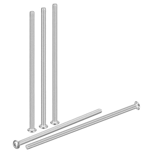 Image of DTGN M5-0.8x140mm Button Head Socket Cap Screws - 5Pack - Good for Road Bicycle, Mountain Bike, Auto, Motorcycle - 304 Stainless Steel Whitewashed - Hex Socket Drive Fasteners