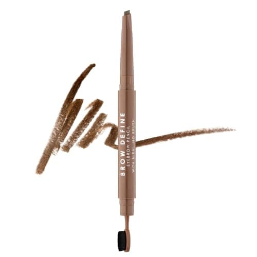 Image of MUA Makeup Academy Brow Define, Angled Eyebrow Pencil With Blending Brush, Mid Brown, 0.25 g - Vegan & Cruelty Free