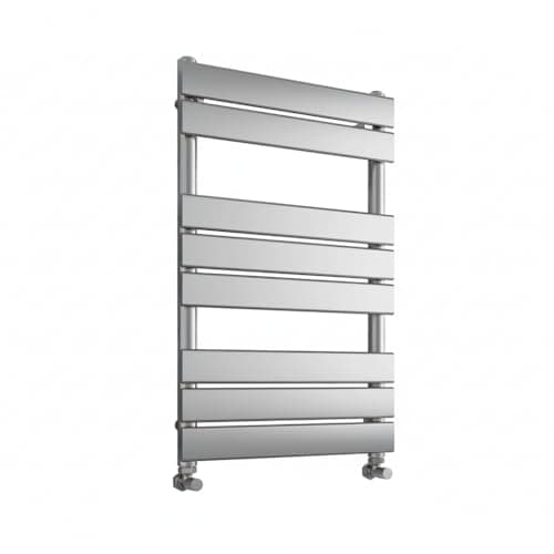 Image of Greened House Richmond Heated Towel Rail Flat Panel Bathroom Towel Radiator Central Heating (Chrome, 500mm W x 800mm H)
