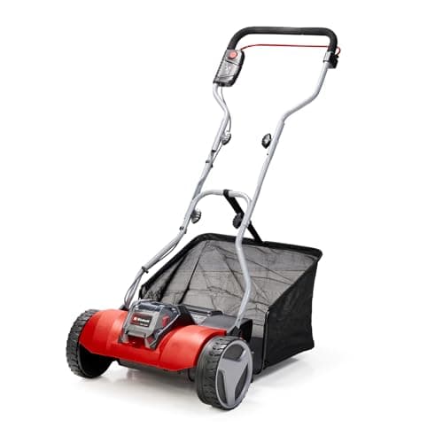 Image of Einhell Walk-Behind Cylinder Lawnmower 18V Power X-Change, 38cm Cutting Width, 45L Grass Box, 4 Cutting Heights, Mulching, Without Battery GE-HM 18/38 Li Solo Battery Lawn-Mower