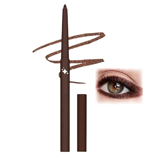Image of Brown Eyeliner Pencil,Highly Pigmented and Smooth Eyeliner Pencils, Waterproof Smudge Proof Long-Lasting Metallic Eye Liner,Precision Shine Pen for Mature Women Girls Eye Makeup #09