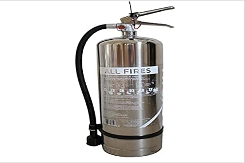Image of Firexo All in One Stainless Steel Fire Extinguisher (6 Litre / 6 kg) Chrome - Multipurpose Extinguisher for ALL FIRES inc. Li-ion Battery Fires! - Emergency Safety Equipment for Indoor/Outdoor