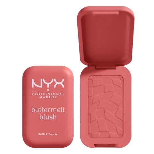 Image of NYX PROFESSIONAL MAKEUP Buttermelt Powder Blush, Fade and Transfer-Resistant Blush, Up to 12HR Make Up Wear, Vegan Formula - Feeling Butta