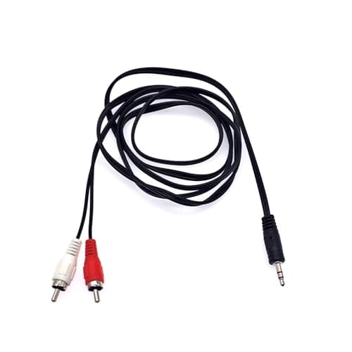 Image of JZK 1.5M RCA to 3.5mm aux cable, speaker wire to RCA red white connector plug, phono male cable to 3.5 audio jack, headphone jack to phono adapter lead, Hifi adaptor cable