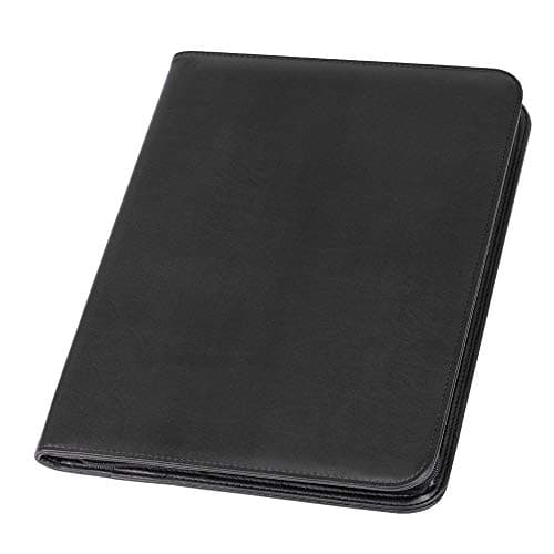 Image of Alassio 30067 – Zipped Folder DIN A4 Lorenzo Writing Case in Black Organiser Folder Approx. 34 x 25 cm, Conference Folder with pad, Slip Pockets, Pen Loop and 4 Business Card Slots
