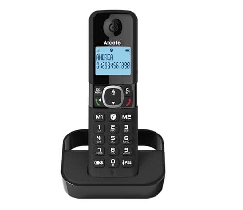 Image of ALCATEL F860 - DECT Cordless Phone - Large Backlit Display - Handsfree - Call Barring - 2 Direct Memory Keys - Black