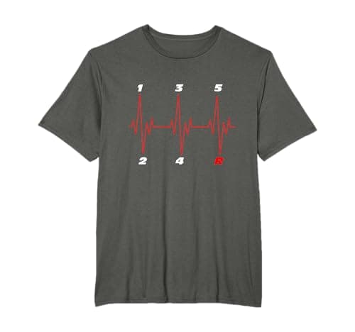 Image of Manual Transmission Heartbeat Vehicle Motorsport Cars Gift T-Shirt
