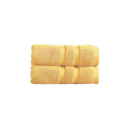 Image of Christy Chroma Hand Towels Set | Set of 2 | Highly Absorbent Heavyweight 675GSM | Bold and Bright | Soft Velvety Smooth Bathroom Shower Towels | 100% Cotton | Mustard Yellow